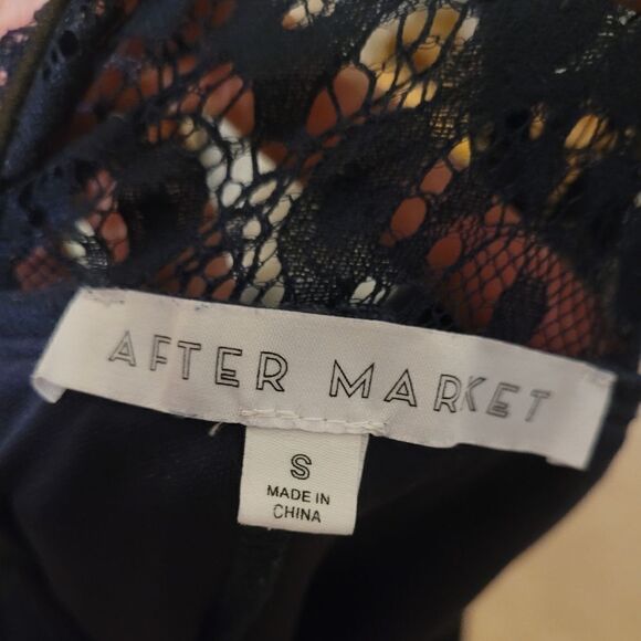 After Market Navy Blue Lacy Blouse, Size S - Picture 3 of 7